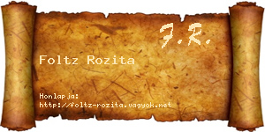 Foltz Rozita névjegykártya